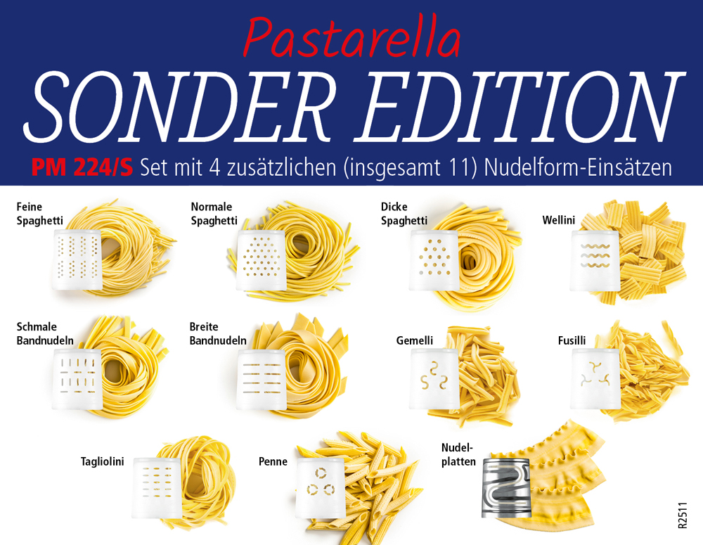 PASTA MAKER PM 224/S Set with 4 additional matrices