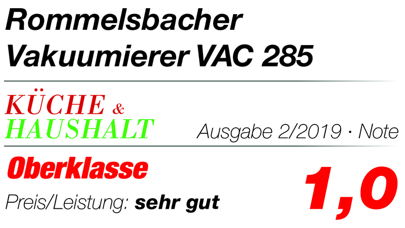 VAKUUMIERER VAC 285 - ROMMELSBACHER ElektroHausgeräte GmbH