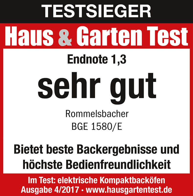 ELEKTRONIK BACK & GRILL OFEN BGE 1580/E - ROMMELSBACHER ElektroHausgeräte  GmbH